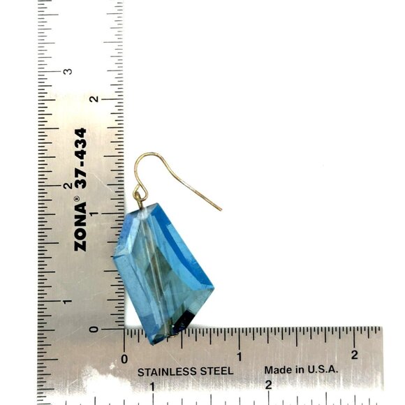 Large Blue Dangle Earrings - Picture 4 of 5